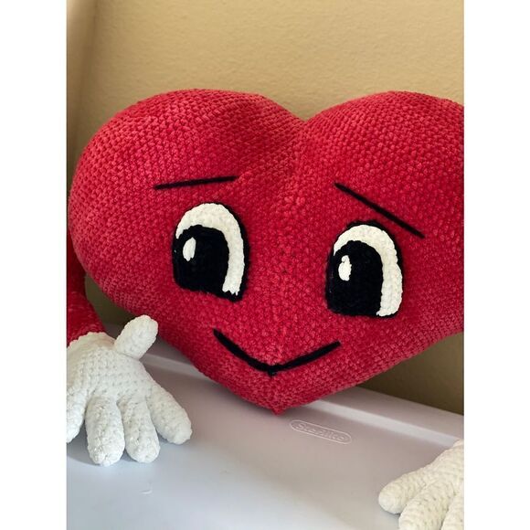 handcrafted heart stuffed toy/pillow  - Picture 1 of 5